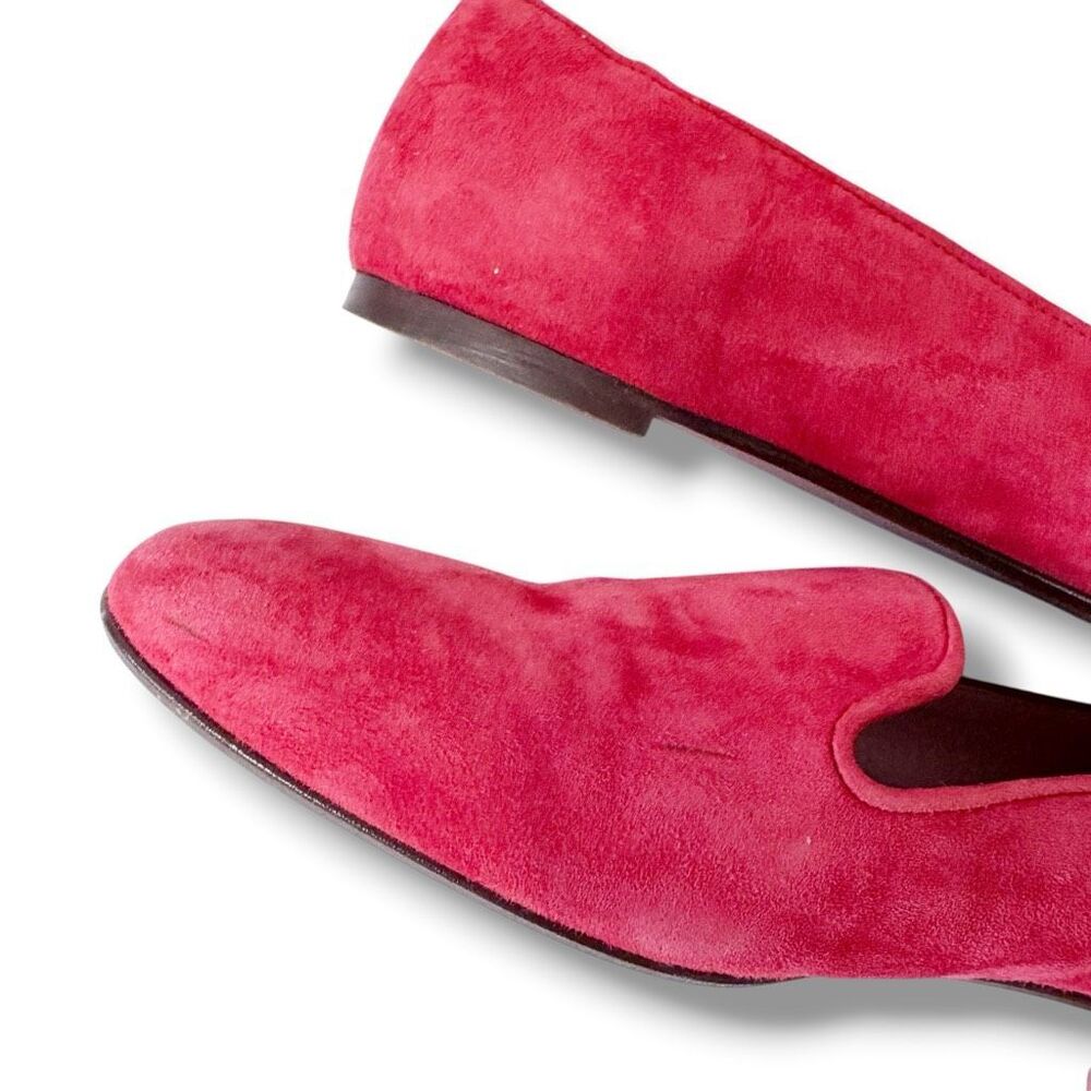 J.Crew Cecile Smoking Slipper Loafer in Fiery Sunset Red Suede Leather Women’s 7 - Picture 7 of 10